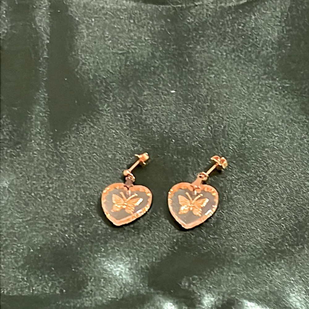 Vintage Simply Whispers butterfly/heart post earrings